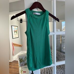 Zara Vibrant Green Sleeveless Top